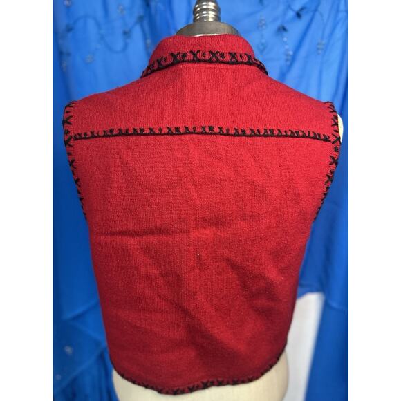 Vintage Red Wool Beat Cambridge Dry Goods Stitched Knit Cottage Medium - Picture 5 of 8